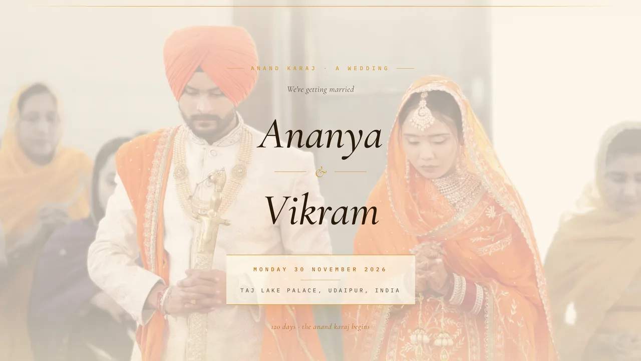 Anand Karaj template hero preview