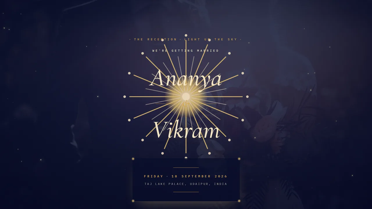 Fireworks Show — wedding template hero preview