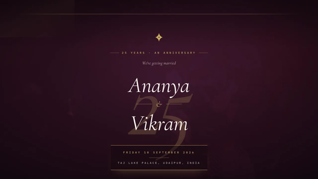Golden Year — wedding template hero preview
