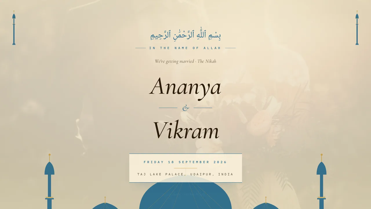 Islamic Minaret — wedding template hero preview