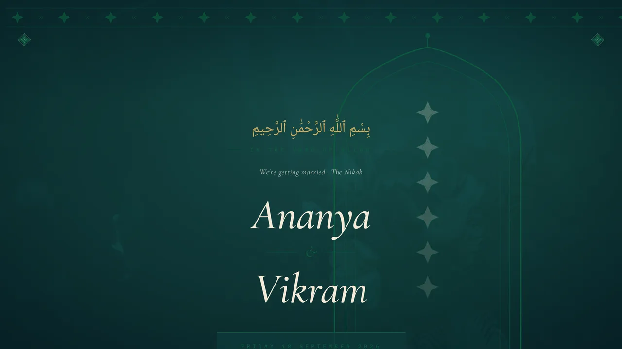 Nikah — Calligraphy — wedding template hero preview