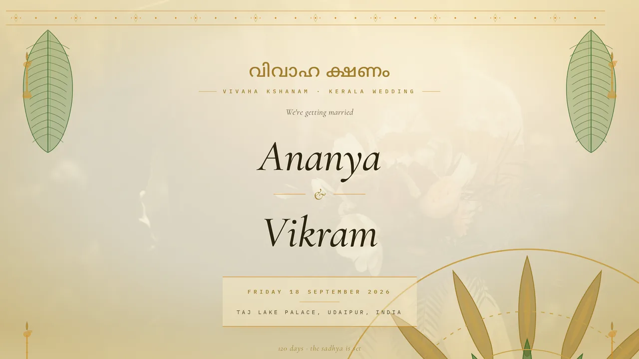 Pookalam Onam — wedding template hero preview