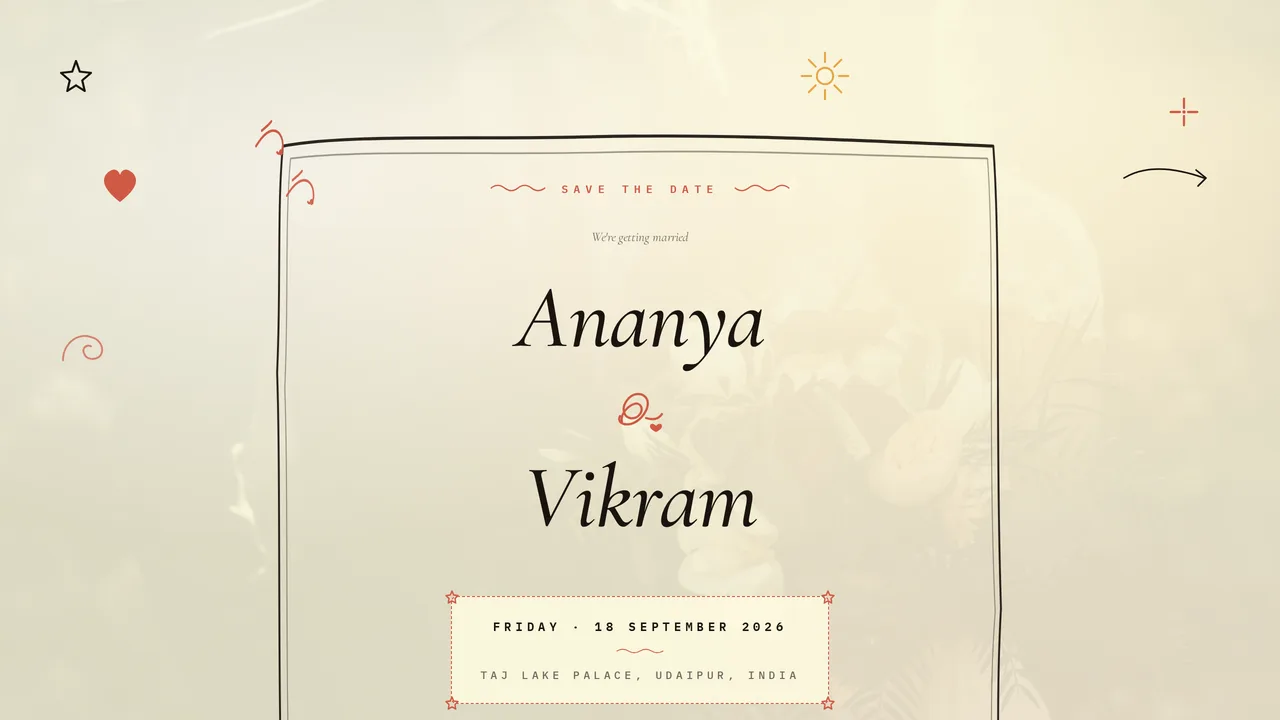 Sketch Lovers — wedding template hero preview