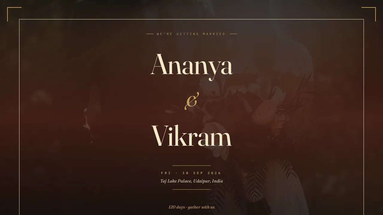 Varumo Press Foil — wedding template hero preview