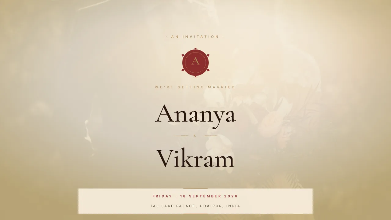 Vellum — wedding template hero preview
